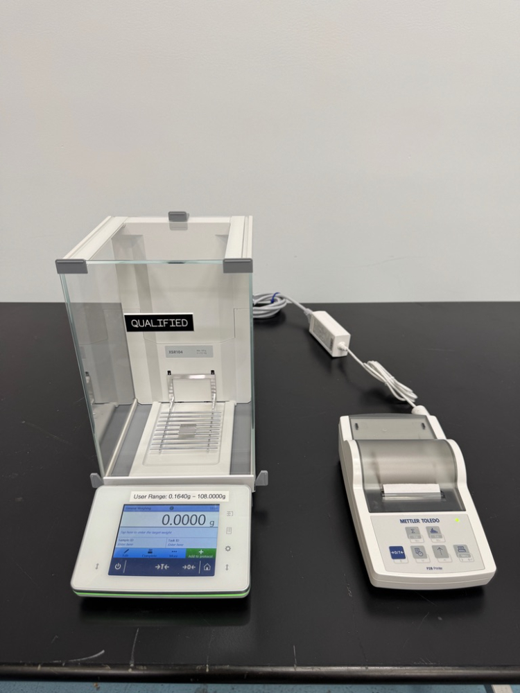 Image of Mettler Toledo XSR104 Analytical Balance w/ P28 Printer